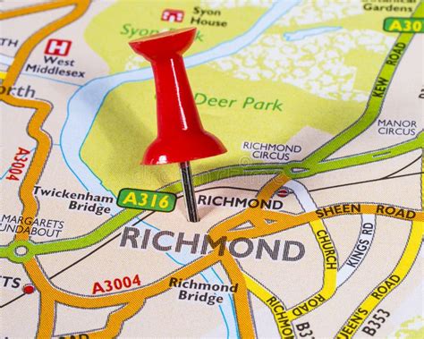 Richmond on a UK Map editorial stock photo. Image of english - 169529723