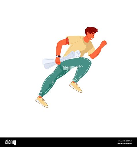 Flat cartoon running man character,sporty healthy lifestyle vector illustration concept Stock ...