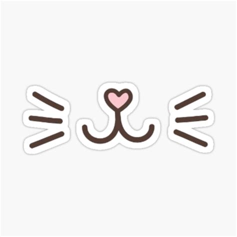 "Cute Cat Face with Pink Heart Nose" Sticker for Sale by Maroun | Redbubble