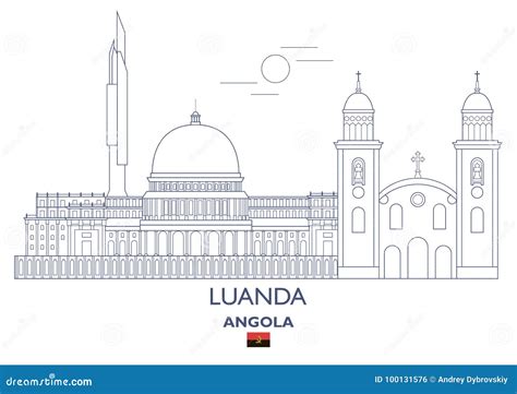 Luanda City Skyline, Angola Stock Vector - Illustration of template, landscape: 100131576