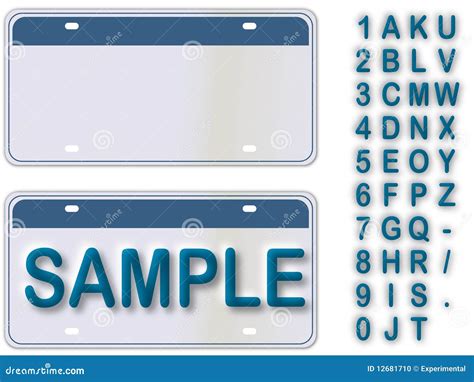 Empty License Plate With Editable Live Text Stock Vector - Illustration ...