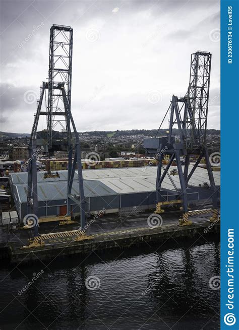 Industrial Cranes and Building at a Scottish Dock Editorial Stock Image - Image of scottish ...