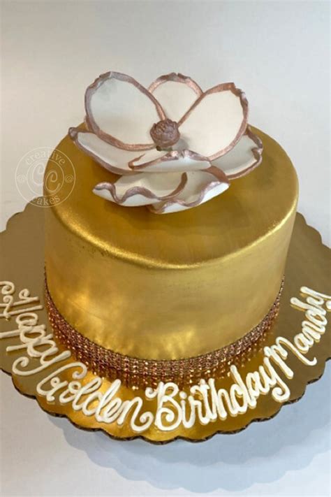 Golden Birthday Cake | Golden birthday cakes, Cake, Bakery cakes