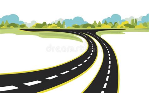 Road To Infinity, Vacation Trip, Banner Horizon Road Sky. Vector Stock Vector - Illustration of ...