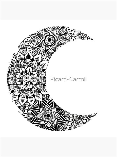 "Crescent Moon Mandala (inverted color)" Art Board Print for Sale by Calen Picard-Carroll ...