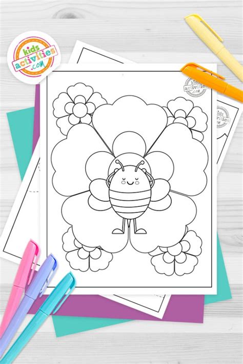 Cute Buzzy Bee Coloring Pages for Kids | Kids Activities Blog