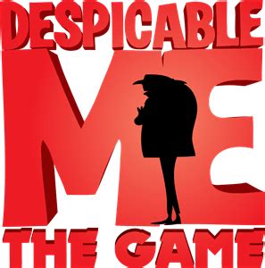 the logo for despicable me 3 the game is shown in red and black