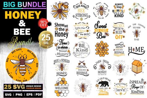 Bee Bundle SVG, Bee Bundle SVG 25 designs, Honey (2203677)