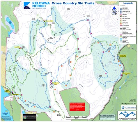 Kelowna Nordic Cross Country Ski Trails 22/23 Map by Kelowna Nordic Ski and Snowshoe Club ...