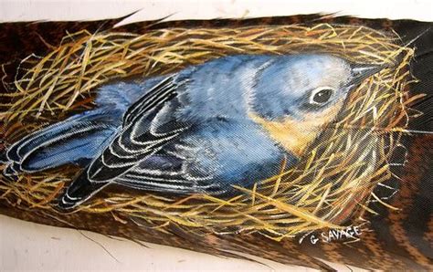 Painted Turkey Feather on a full-sized tail feather Feather Painting ...