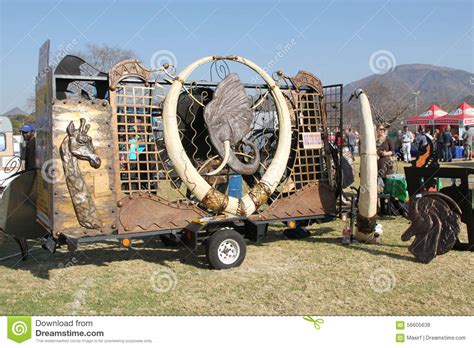 Large African Artwork with Imitation Elephant Tusks on Display a Editorial Stock Photo - Image ...