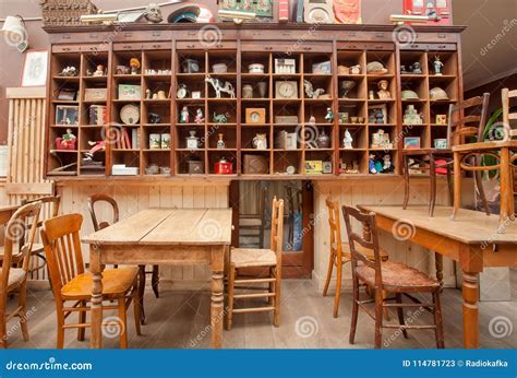 Interior of Old Restaurant with Vintage Decor, Wooden Furniture and ...