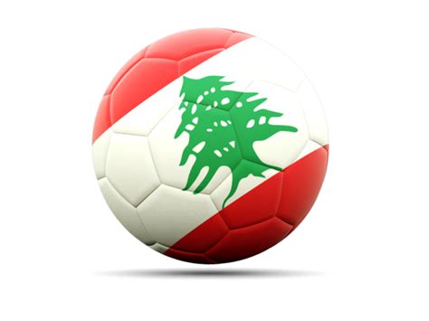 Football icon. Illustration of flag of Lebanon