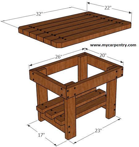 Patio End Table | Wood table diy, Wood patio table, Diy pallet furniture