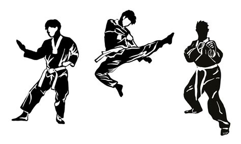taekwondo kick vector silhouette 19493014 Vector Art at Vecteezy
