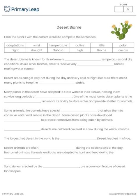 Free desert biome worksheet, Download Free desert biome worksheet png images, Free Worksheets on ...