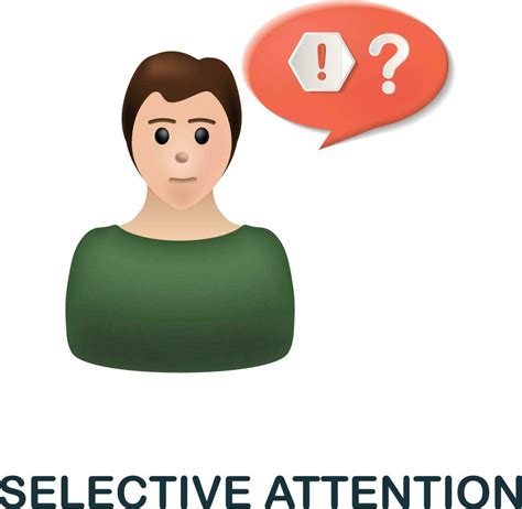 Selective Attention icon. 3d illustration from cognitive skills collection. Creative Selective ...