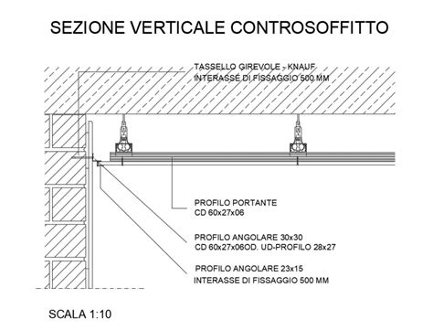 Vertical Section Details of Office Counter Ceiling Structure DWG File