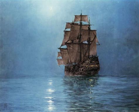 Montague Dawson Crescent Moon painting anysize 50% off - Crescent Moon painting for sale