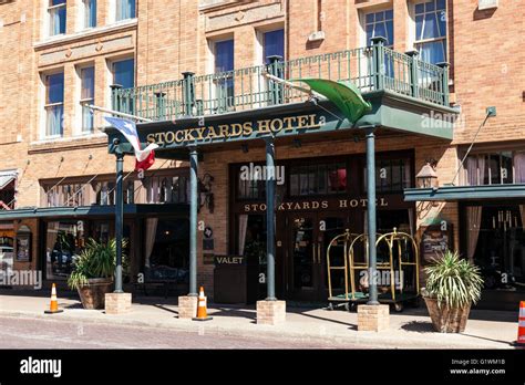 The Stockyards Hotel in Fort Worth Stockyards historic district. Fort Worth, Texas, US Stock ...