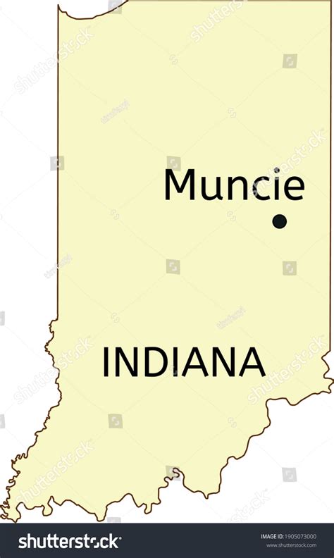 Muncie City Location On Indiana Map Stock Vector (Royalty Free ...