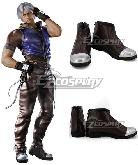 Tekken 5 Lee Chaolan Brown Cosplay Shoes