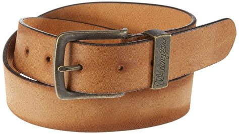 Wrangler New Men’s Metal Loop Leather Buckle Belt Cognac Beige Tan Brown | eBay