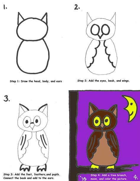 Owl Lesson | Drawing for kids, Owl kids, Drawings
