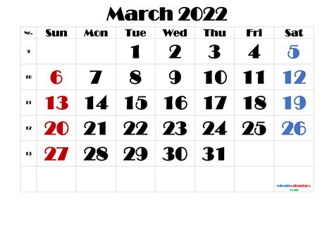 Free March 2022 Calendar with Holidays (PDF and Image) | Calendar ...