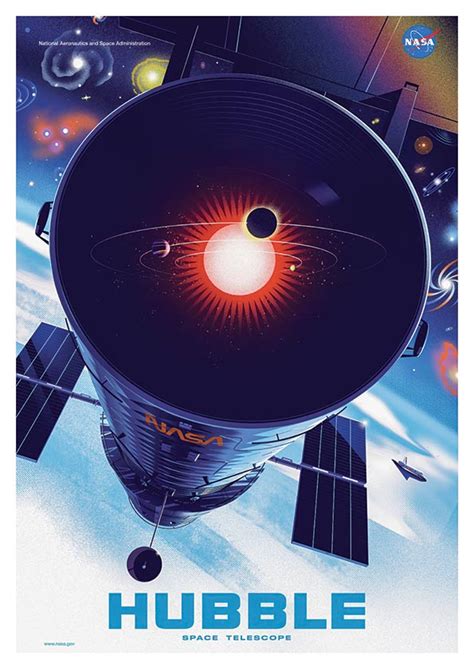 Hubble Poster - Vintage Space Travel Poster