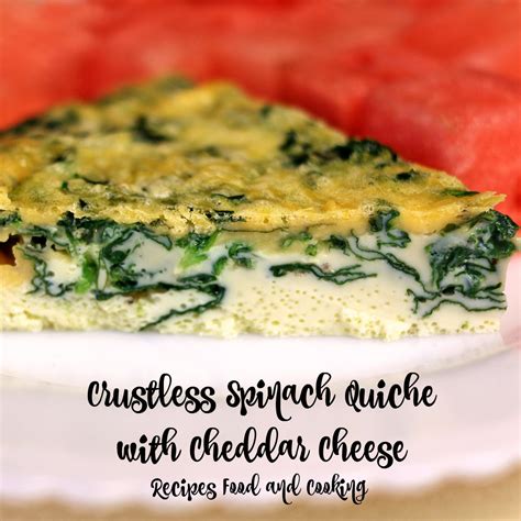 Crustless Spinach Quiche with Cheddar Cheese