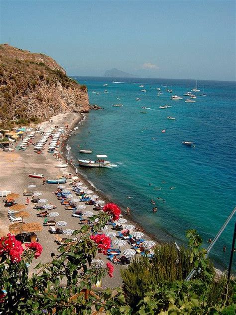 Lipari Beach - Messina, Sicily. In front of the northern coast of ...