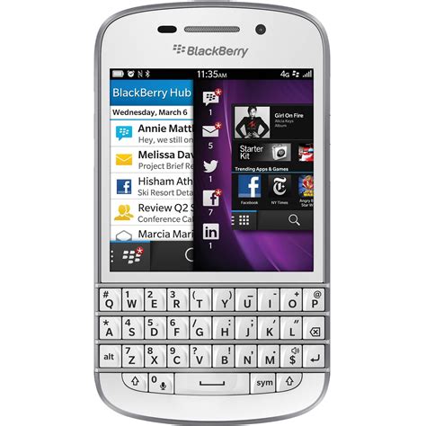 BlackBerry Q10 SQN100-1 16GB Smartphone Q10-WHITE B&H Photo Video