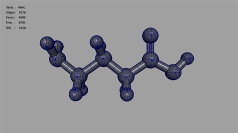 3d butyric acid structural model