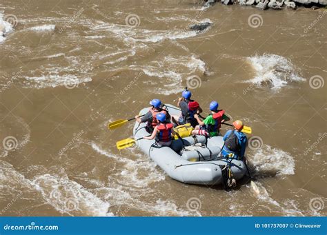 Rafters on River editorial photography. Image of tourism - 101737007