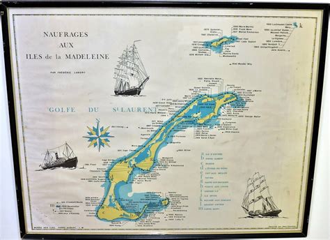 Old French-language map of shipwrecks around the Magdalen … | Flickr