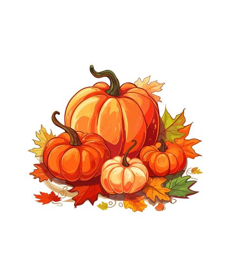 Premium Vector | Autumn Leaves and Pumpkins Clipart Autumn Leaves and ...