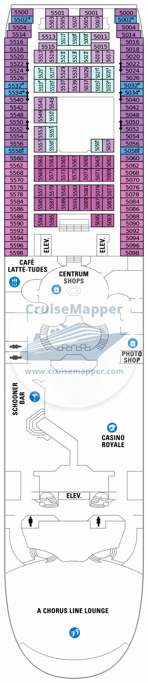 Majesty Of The Seas deck 5 plan | CruiseMapper