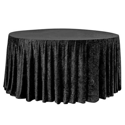 Velvet 120" Round Tablecloth - Black – CV Linens