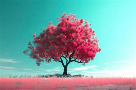 Premium AI Image | Pink cherry blossom tree under the clear sky aigenerated artwork