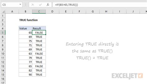 Excel TRUE function | Exceljet