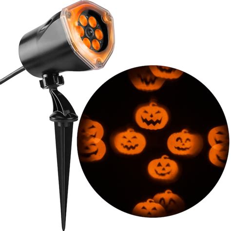 Gemmy Multi-Function Orange LED Pumpkins Halloween Indoor/Outdoor Light ...