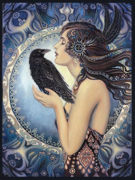 Raven Goddess 8x10 Print Pagan Mythology Celtic Witch Art