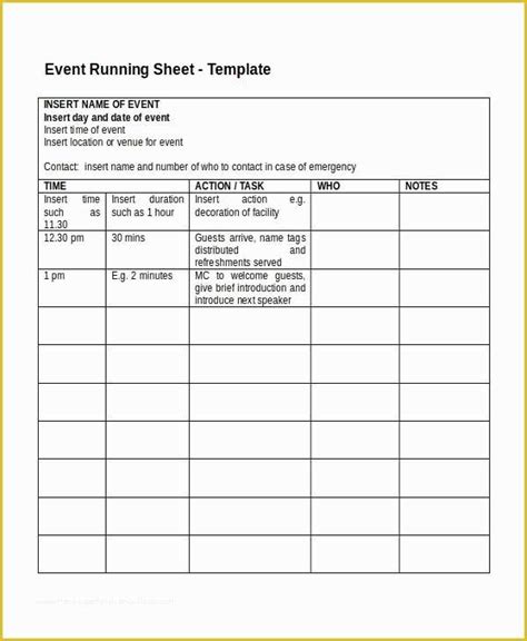 Free Run Chart Template Of 10 Run Sheet Templates Pdf Doc ...