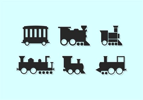 Cute Train Vector Icons Silhouettes Free - Download Free Vectors, Clipart Graphics & Vector Art