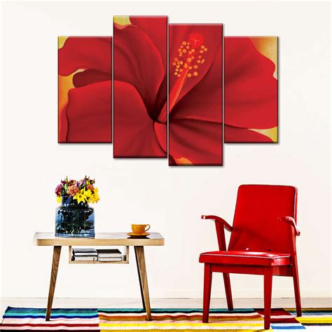 Red Hibiscus Wall Art | Painting