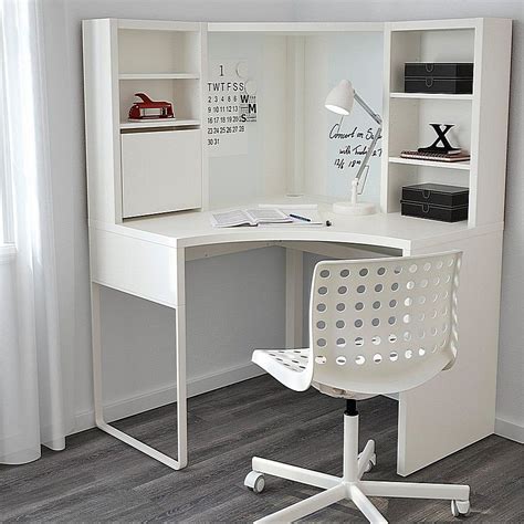 IKEA Micke Corner Workstation Corner Desk White | Beyaz ofis, Ikea fikirleri, Ev ofisi tasarımı