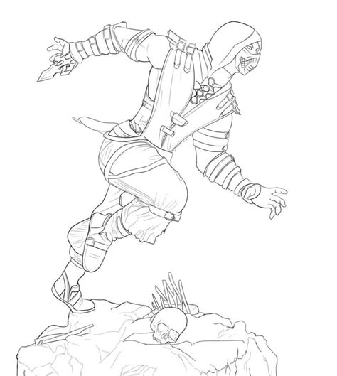Printable Mortal Kombat Scorpion coloring page - Download, Print or Color Online for Free
