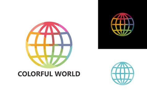 Premium Vector | Colorful world logo template design vector, emblem, design concept, creative ...