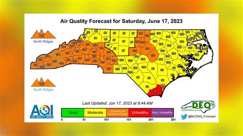 Air Quality Alerts issued again for parts of North Carolina due to wildfire smoke